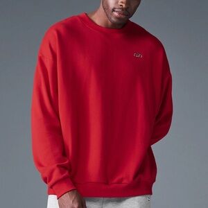 NWT Alo Yoga Accolade Crew Neck in Bold Red